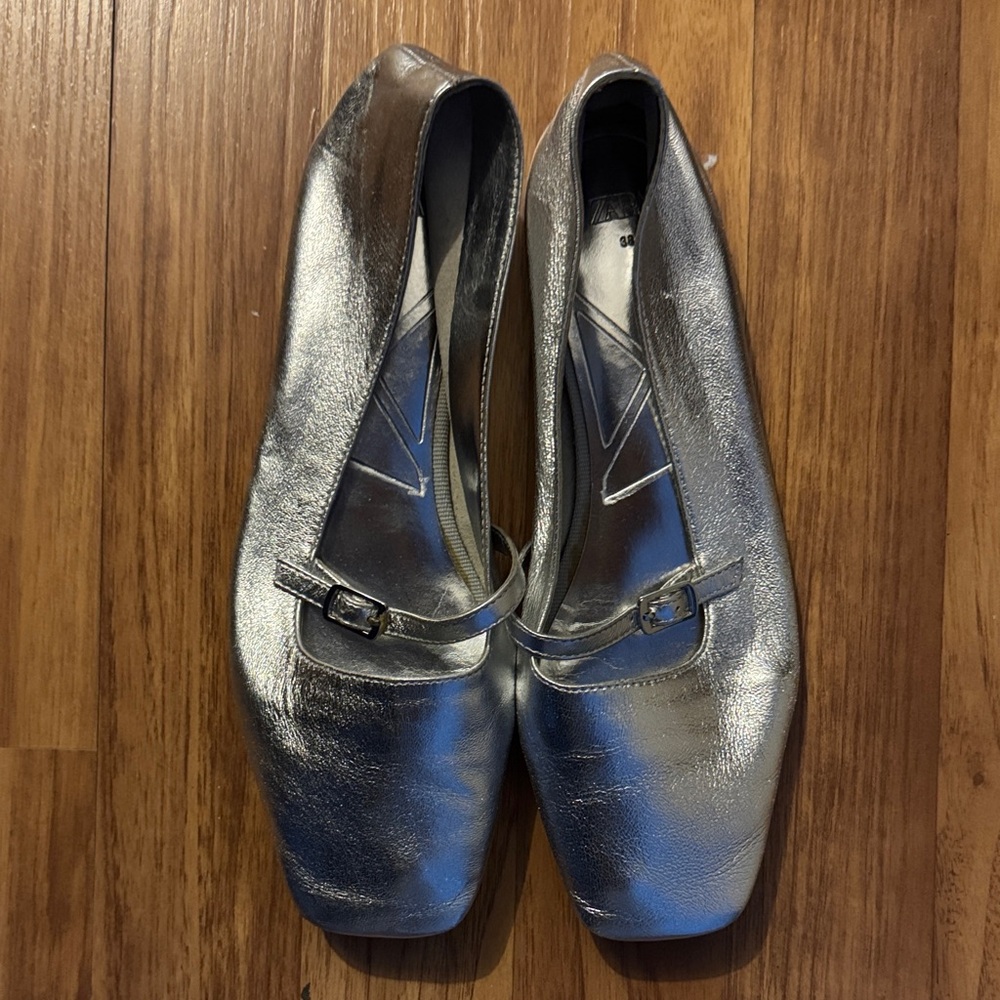 Silver Zara Flats